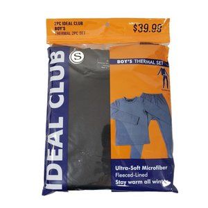 Unisex 2 Piece Winter Thermal Set BLACK Size Small 6/6X